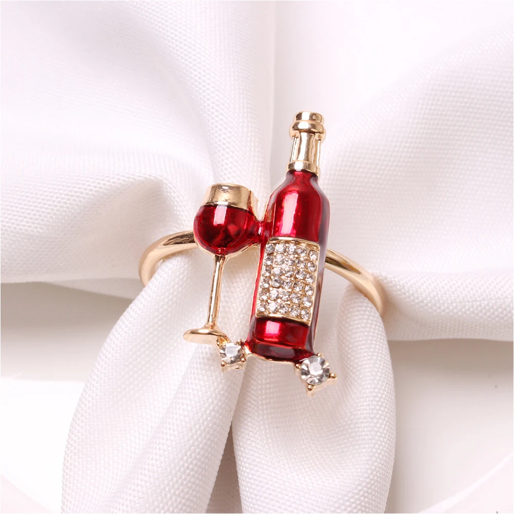 

4pcs Napkin Ring Accessories Holder Buckle Rings Zinc Alloy Serviette Reusable Decorative Farmhouse Party Hotel Chic