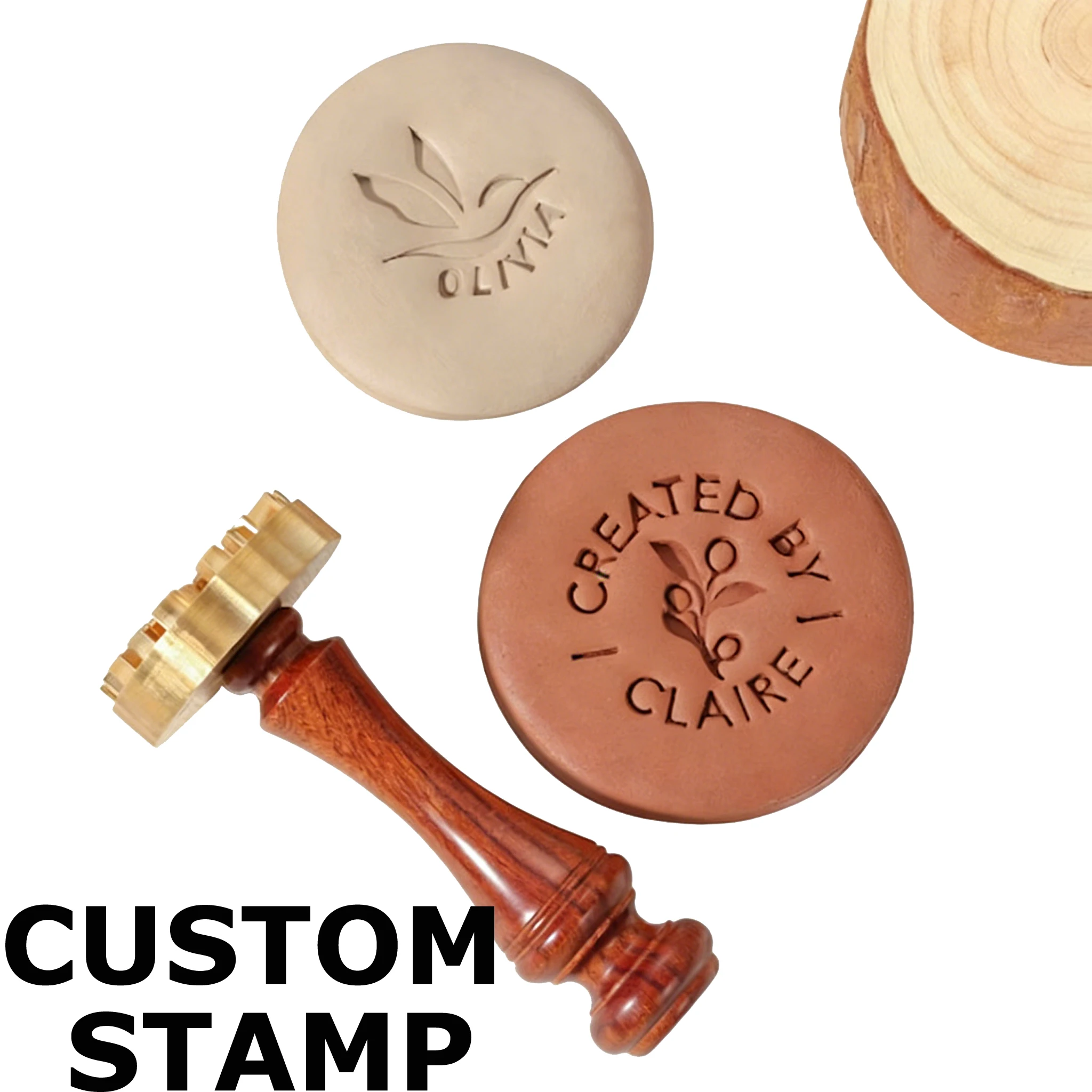 

Custom Pottery Stamp for Clay, Personalized Logo Ceramic Stamp Customized Seal for DIY Polymer Clay Crafts Handmade Art Tools