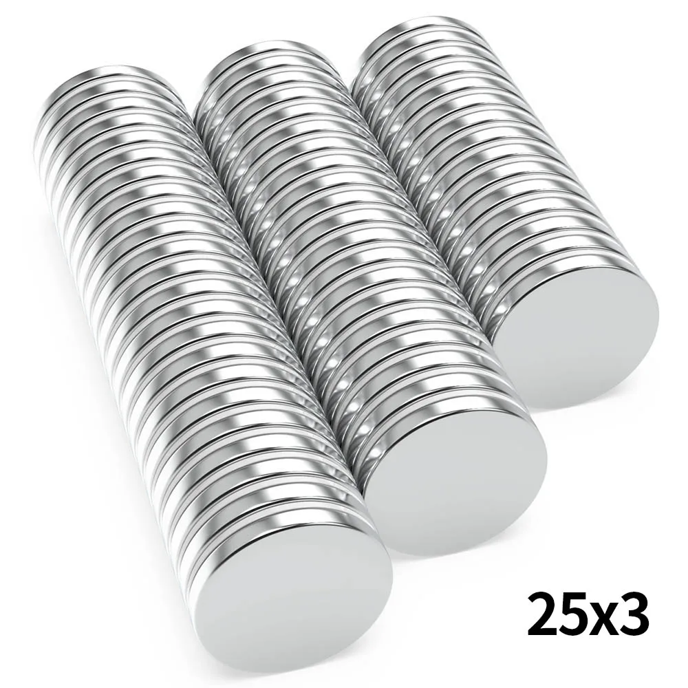 

25x3mm N35 Super Strong Neodymium Magnet Round NdfeB Powerful Permanent Magnetic imanes Refrigerator Magnets 25*3