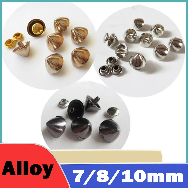 20Set 7/8/10mm Alloy Cone Rivets Studs Spots Nailhead Spikes Bracelet Clothes DIY Garment Accessory