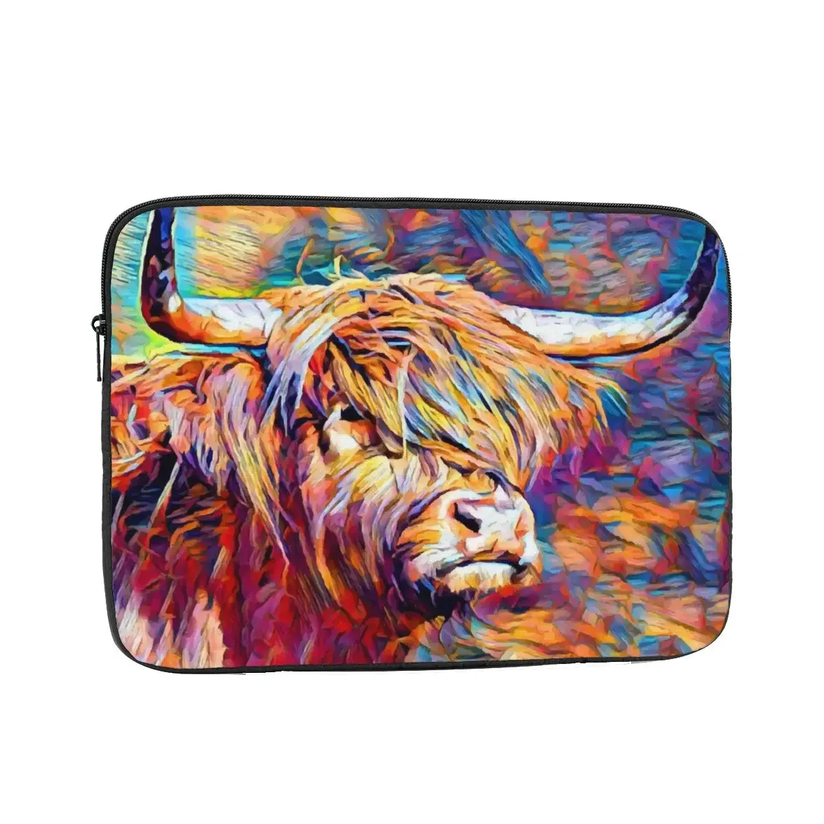 Cow Colorful Scotland Bull Laptop Bag Sleeve for Macbook Air Pro Notebook Bag Case Computer Shockproof Case Bag for Men Women