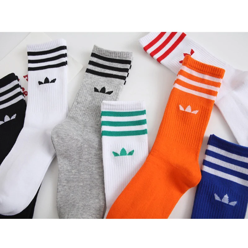 2024 new High Color Tube Fashion New Pure Sports Socks Clover Men and Women Cotton Socks Wild Ins Socks Striped Socks