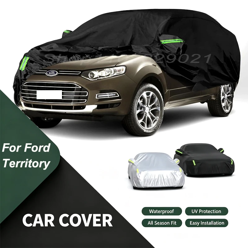 Full Car Cover For Ford Territory All Weather Outdoor Snow Sun UV Dustproof with Reflective Strips Wind Straps
