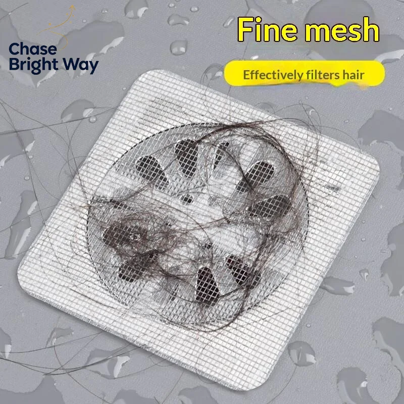 50PCS Easy To Use Adhesive Insect Proof Floor Drain Sticker Hair Filter for Bathroom Kitchen Sink