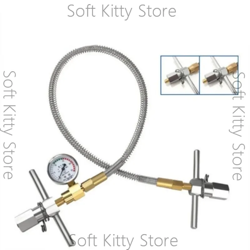 High Pressure Bridging Hose Connector, Oxygen Argon Cylinder Large to Small Tank Gas Transfer Line