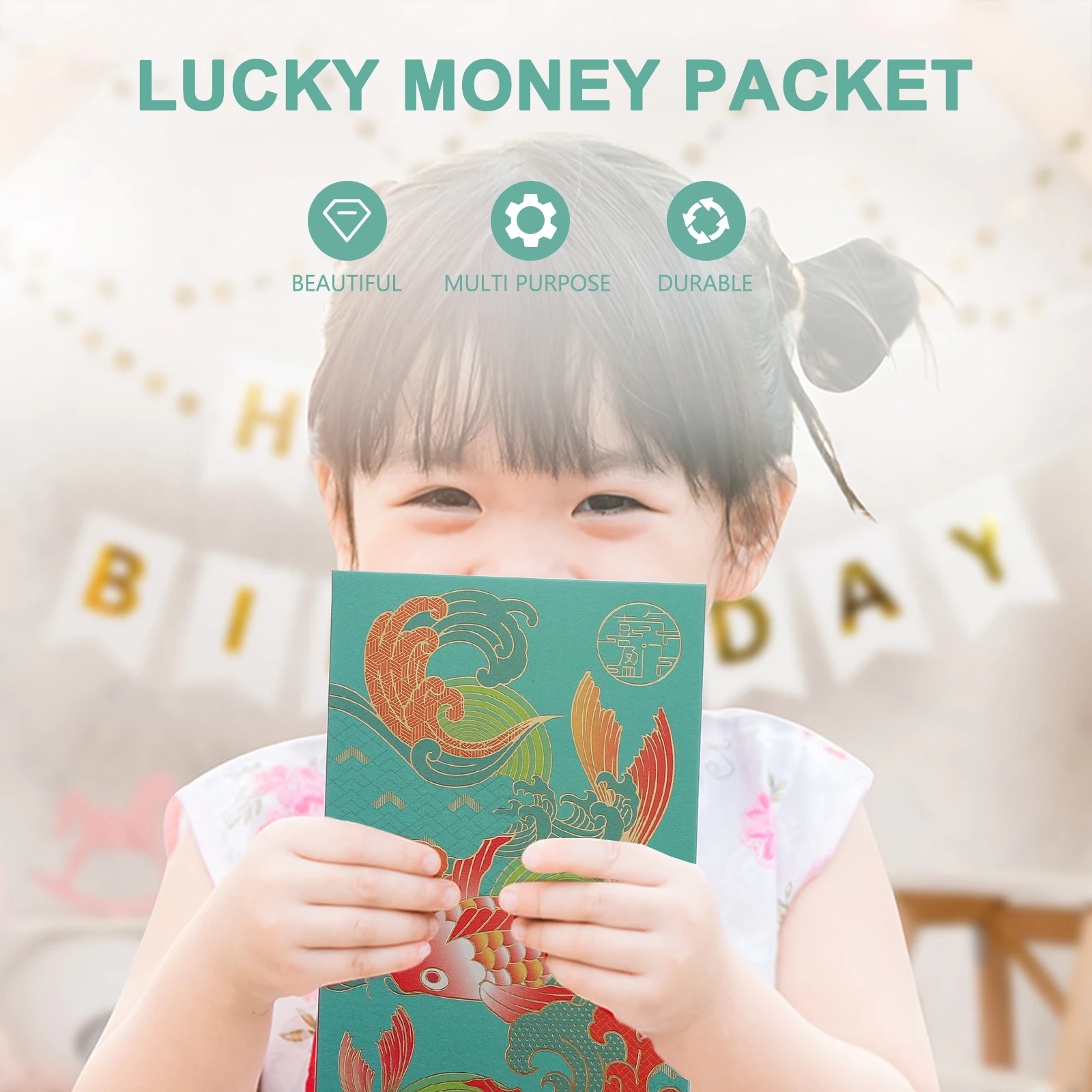 

8pcs Red Envelope Bags Gift Money Packets Pearl Paper Printed Wallet Banner Chinese New Year Festive Hong Bao Premium Material