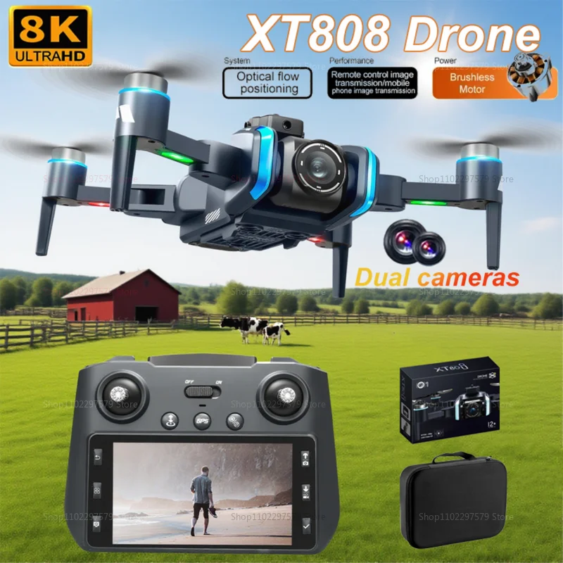 

XT808 Max GPS Drone With 1080P HD Camera Brushless Motor 5G WiFi Obstacle Avoidance Large Screen Aerial Photography Outdoor Toys