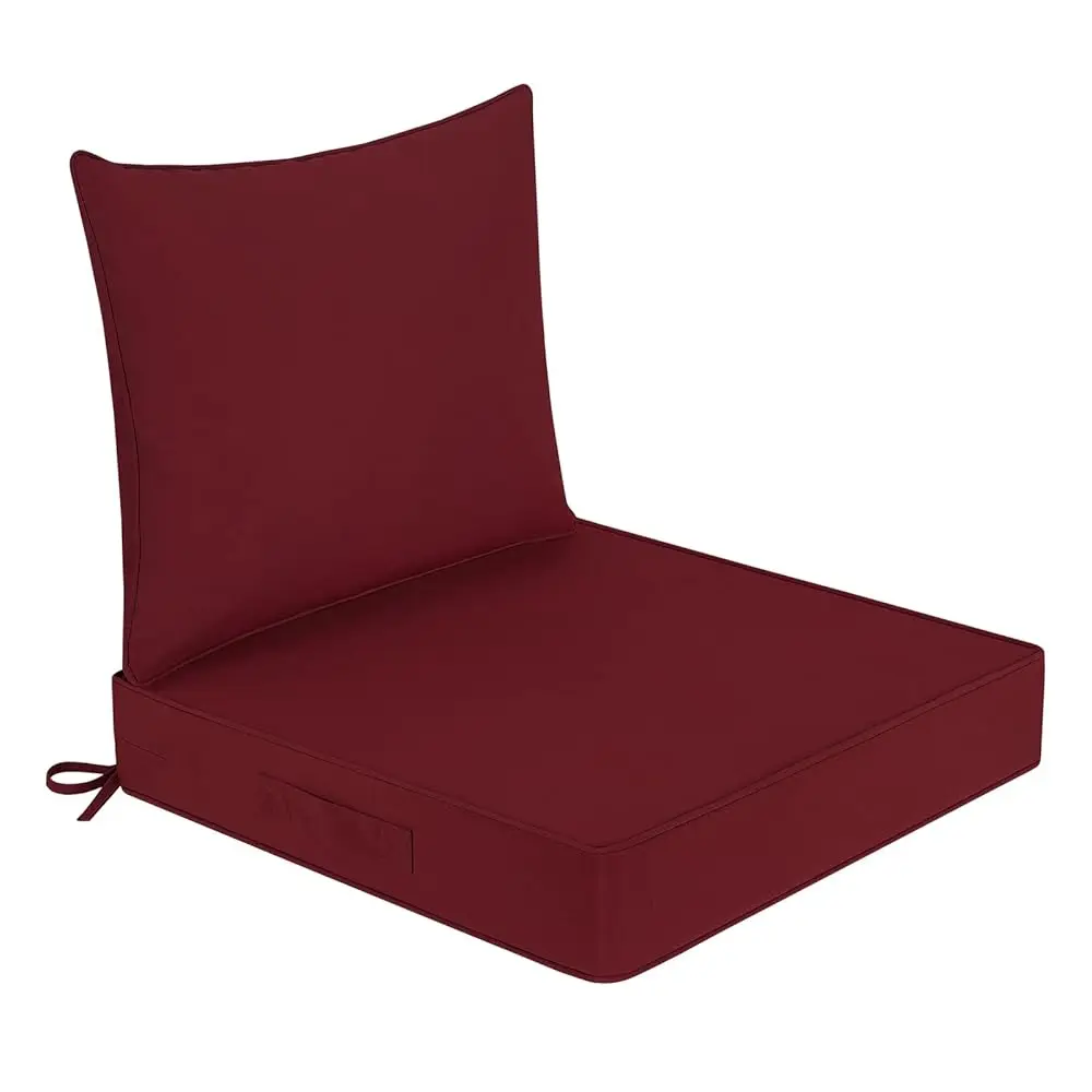 

Waterproof Outdoor Chair Cushions 24X24, Outdoor Cushions For Patio Furniture With Removable Cover, Outdoor Deep Seat Patio