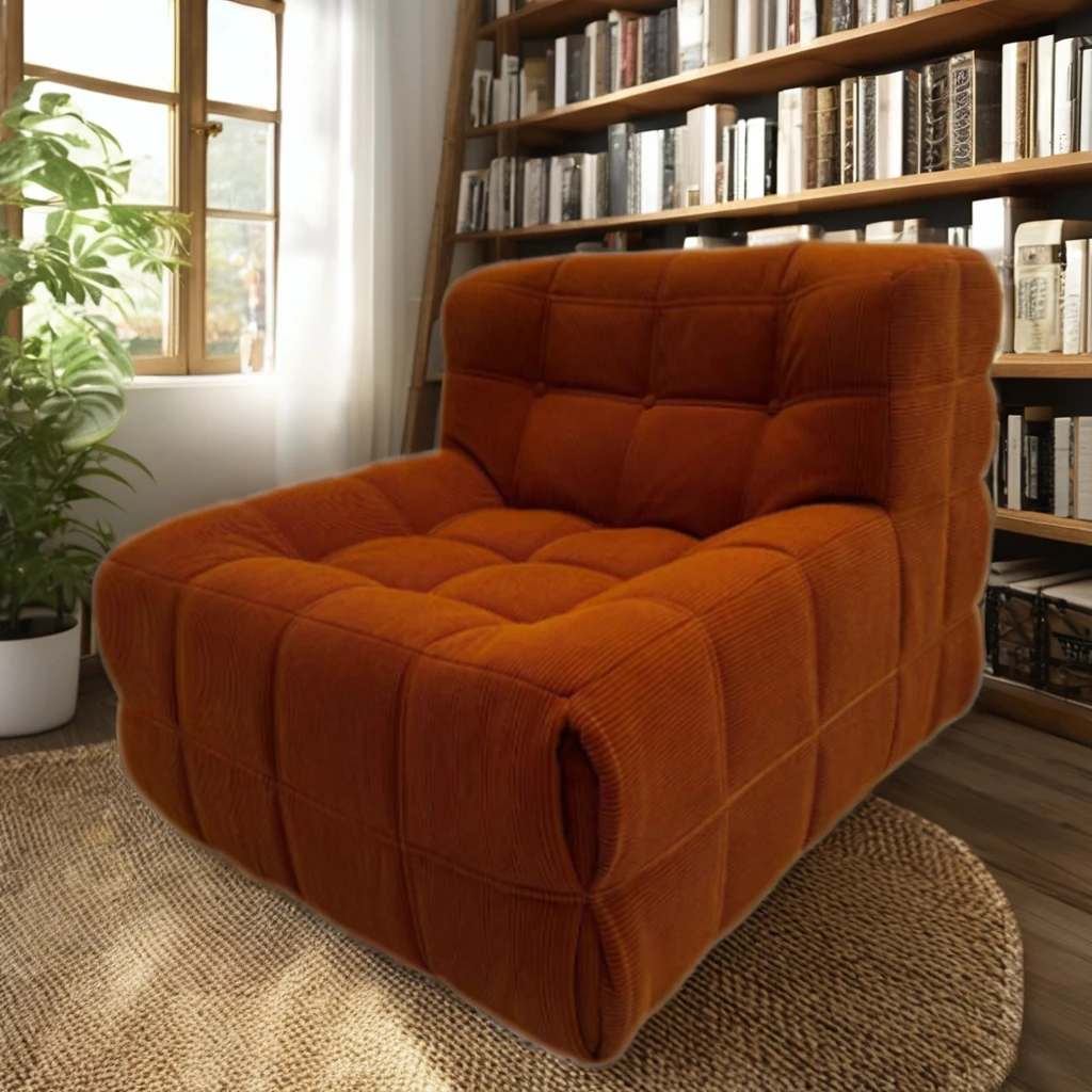 

Modern Style Bean Bag Sofa Modular Design with Memory Foam and Sponge Waffle Fabric Compression for Lazy Living Room