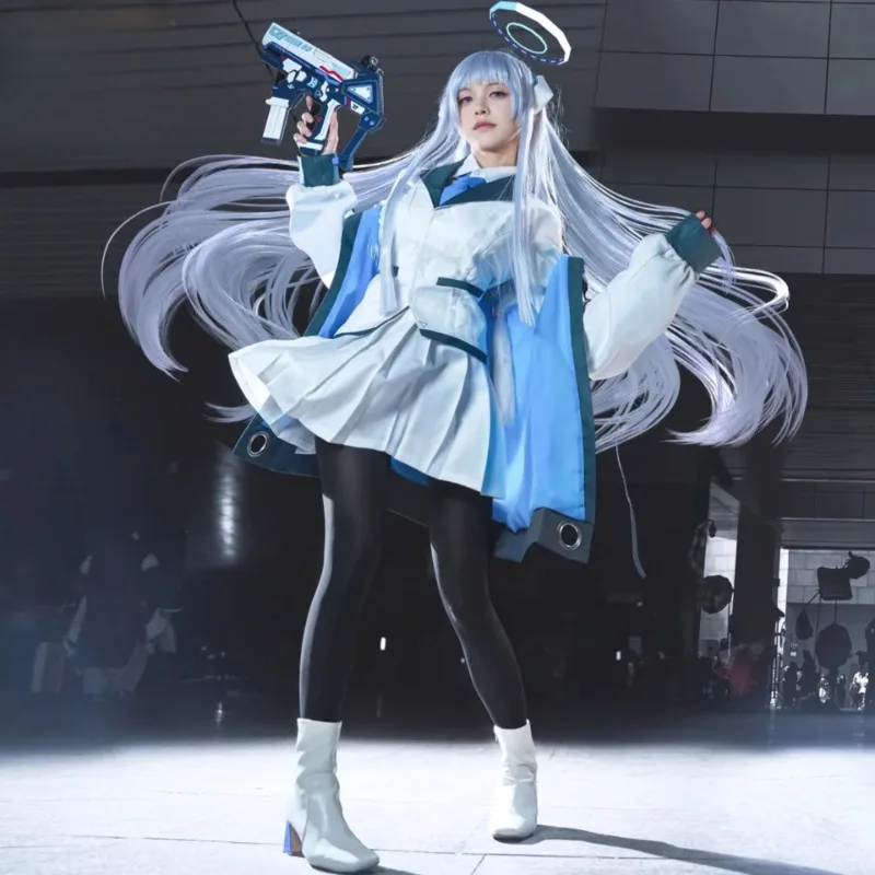 Костюм для косплея Game Blue: белая рубашка, пальто, юбка, школьная форма JK для женщин и девушек, для Хэллоуина, карнавала, вечеринки, костюм Ушио Ноа