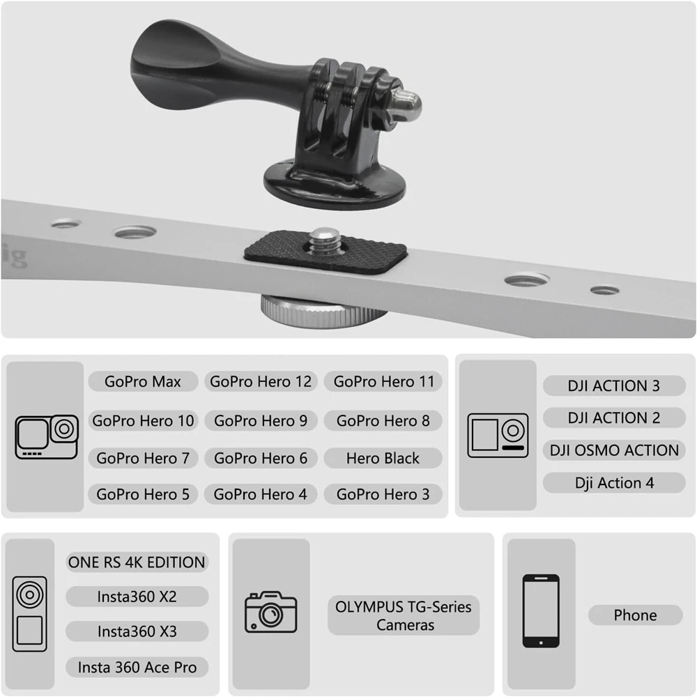 جهاز الغوص تحت الماء مثبت على الحذاء البارد ، مصباح فيديو ليد مقاوم للماء ، 164 قدمًا ، 50 مترًا ، GoPro Hero ، 12 ، 11 ، DJI Insta