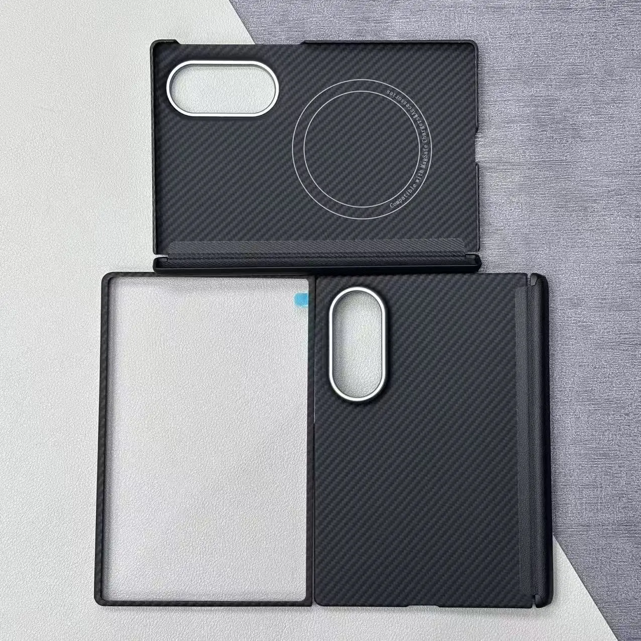 Compatible with Samsung Z Fold 8: Ultra-Thin Aramid Fiber Central Axis Protective Phone Case with Drop Protection and Magnetic A