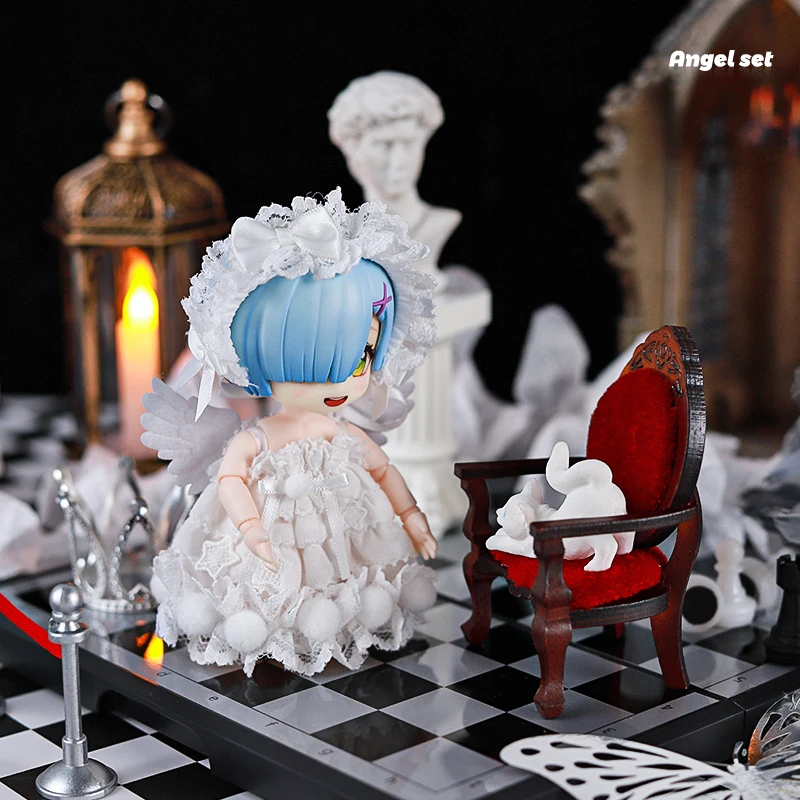 Ob11 ubranka dla lalki lalki anioły i demony spódnica w stylu lalki koronkowa spódnica sukienka dla Ob11, Ymy, Ddf, Gsc, Body9 1/12 lalki Bjd