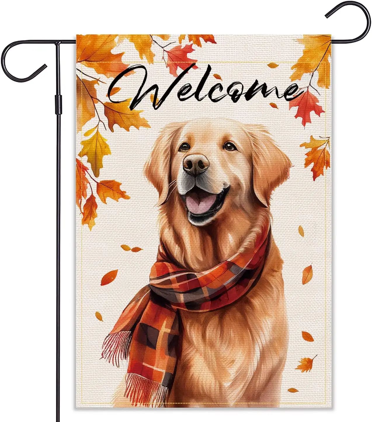 Golden Retriever Fall Dog Garden Flag for Outside Welcome Garden Flags Thanksgiving 12x18 Double Sided Front Yard Small Flag Bur