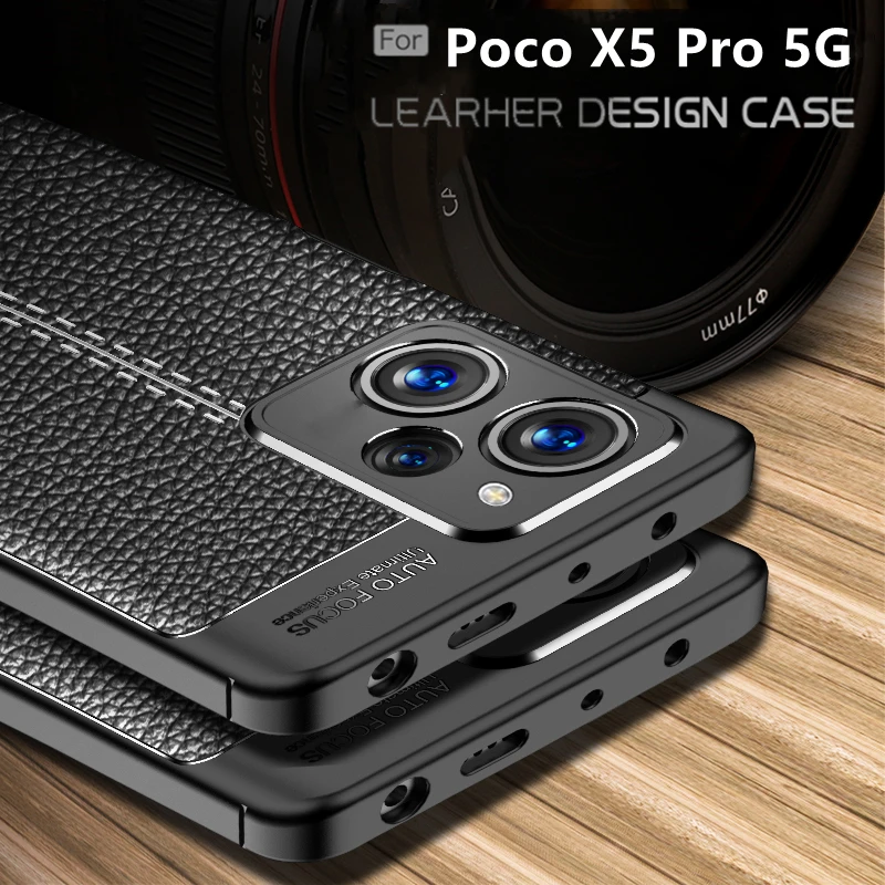 

For Poco X5 Pro 5G Case Cover Poco X5 Pro Capas Shockproof Armor Phone Back Bumper TPU Soft Leather Funda Xiaomi Poco X5 Pro 5G