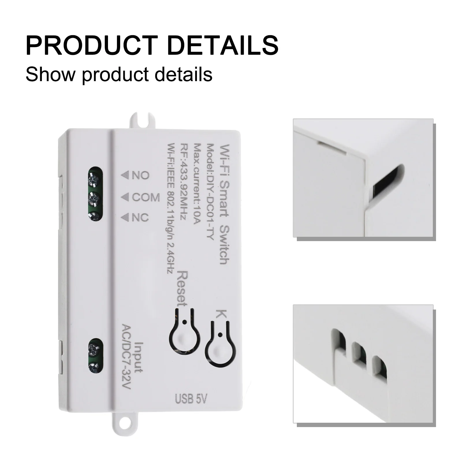 

Conveniently Control Devices Remotely with For Tuya WiFi Smart Switch DIY Timer Module (1 Channel 732V USB 5V)