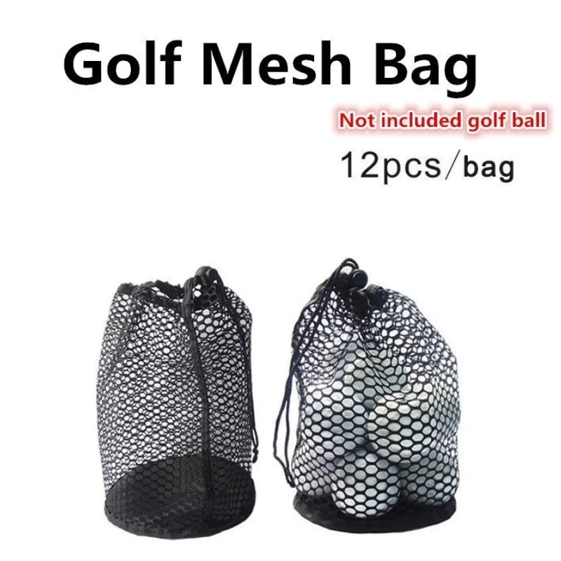 Golfbal Tassen Speciale Zwarte Golf Opbergtas Kan 12/25/50 Stuks Bal Golfbal Container Golf Trekkoord Nylon Mesh Tas