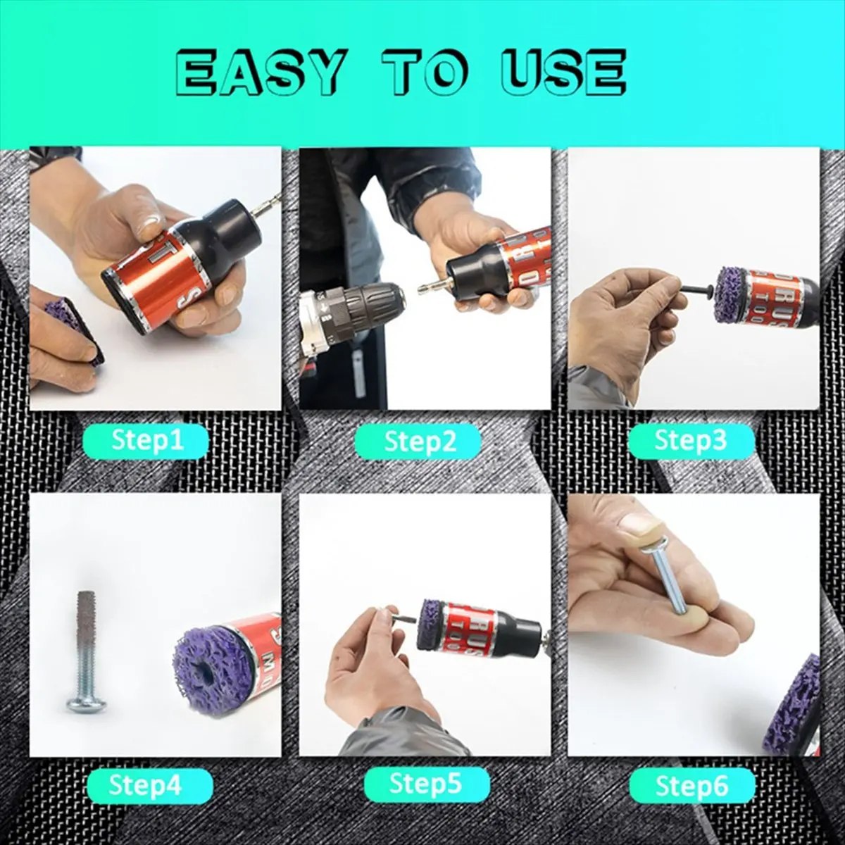 Metal Scale Remover Tool Stud Rust Removal Tool Wheel Hub Cleaner Hub Cleaning Tool Metal+Plastic