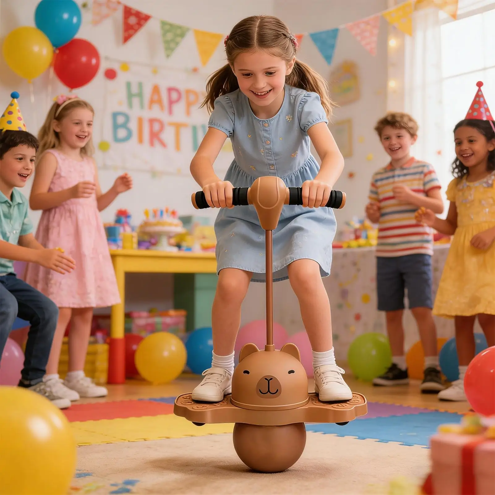 Springball für Kinder, aufblasbares interaktives Balance-Spielzeug, Hochsprungspielzeug, springender Ball für Jungen und Mädchen, Kindergarten, Grundschule