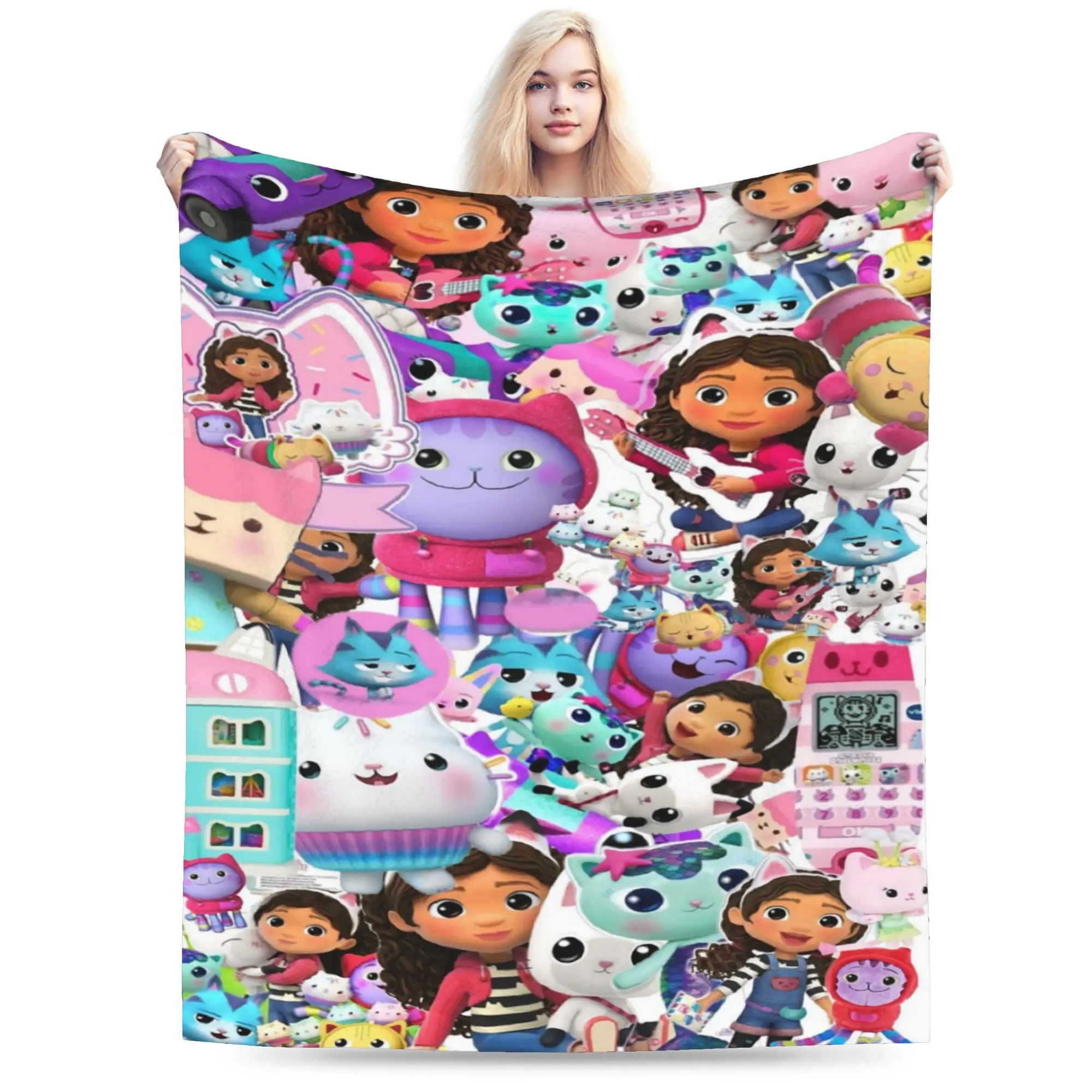 Gabbysed dollhouses Plush Blanket Girls Boys  Flannel Bedding Throws For Home Decor Warm Soft Custom Quality Bedspread Gift Idea