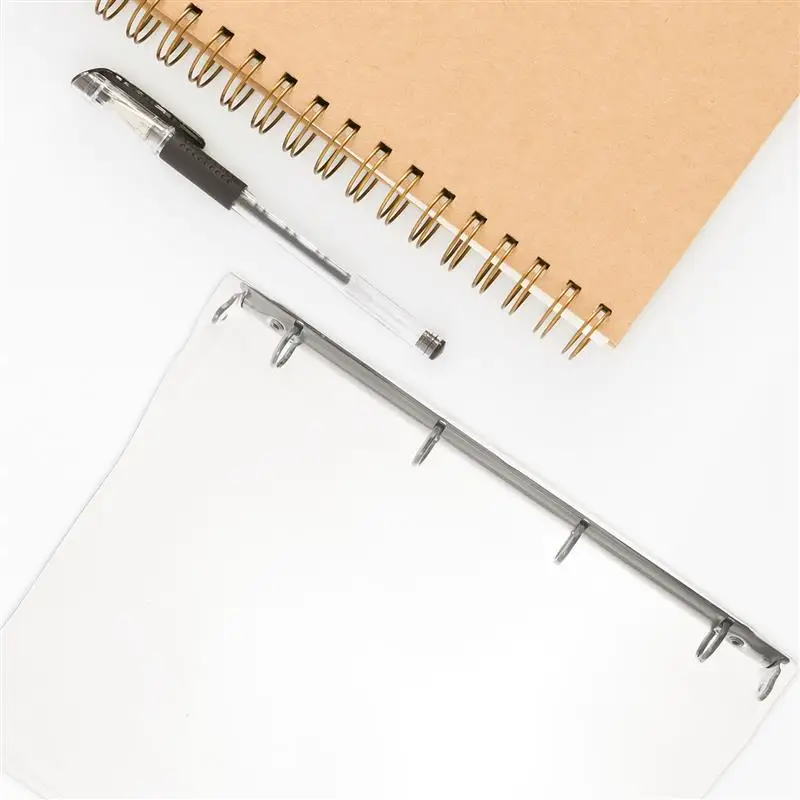 Pasta a4 anel fichários de plástico notebook escudo capa de enchimento blinder material de escritório planejador transparente pvc escola escritório