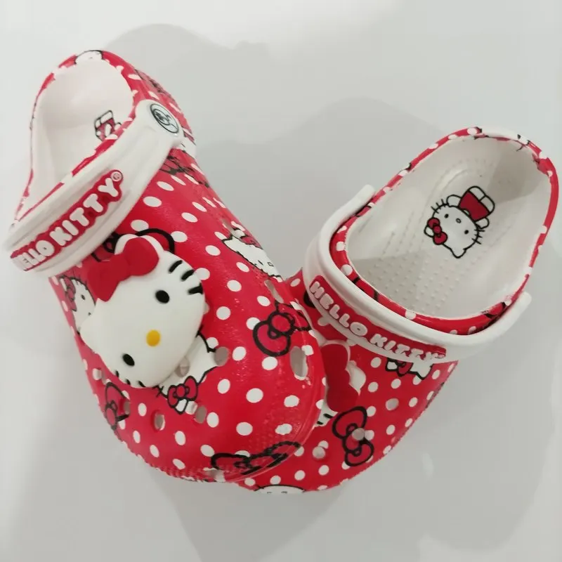 

Summer Hellokitty Shoes Cute Hole Slippers Outdoor Beach Sandals House Slippers Comfortable Casual Lightweigt Eva Shoes Gifts
