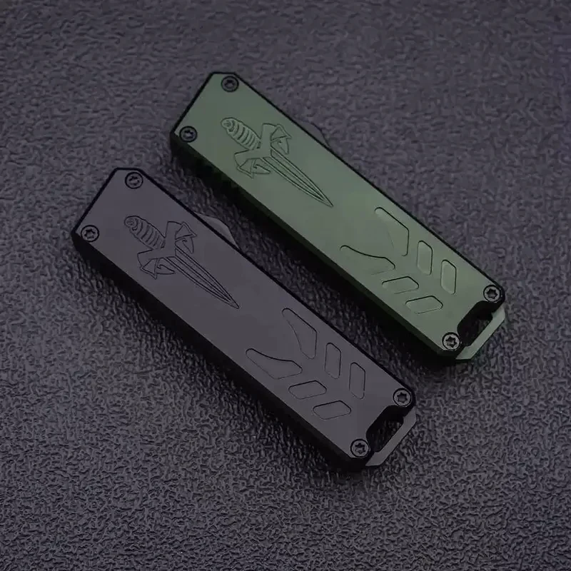 Cuchillo plegable Microtech – Mini cortador portátil de aluminio EDC OTF (hoja no incluida)