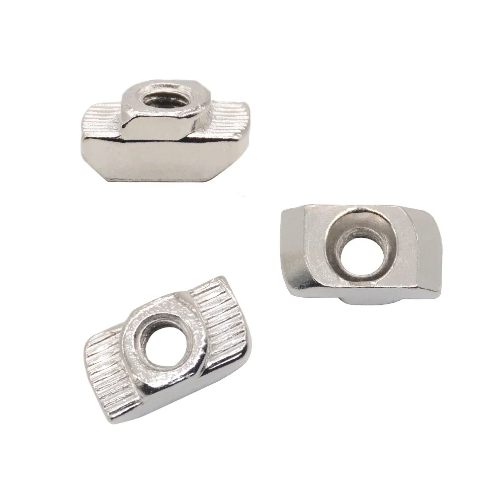 100pc T Hammer Nut Slot 20 Aluminum Extrusions M3/M4/M5 x10x6 20 Series Sliding EU Standard Drop In Nut Fasten Connector 2020