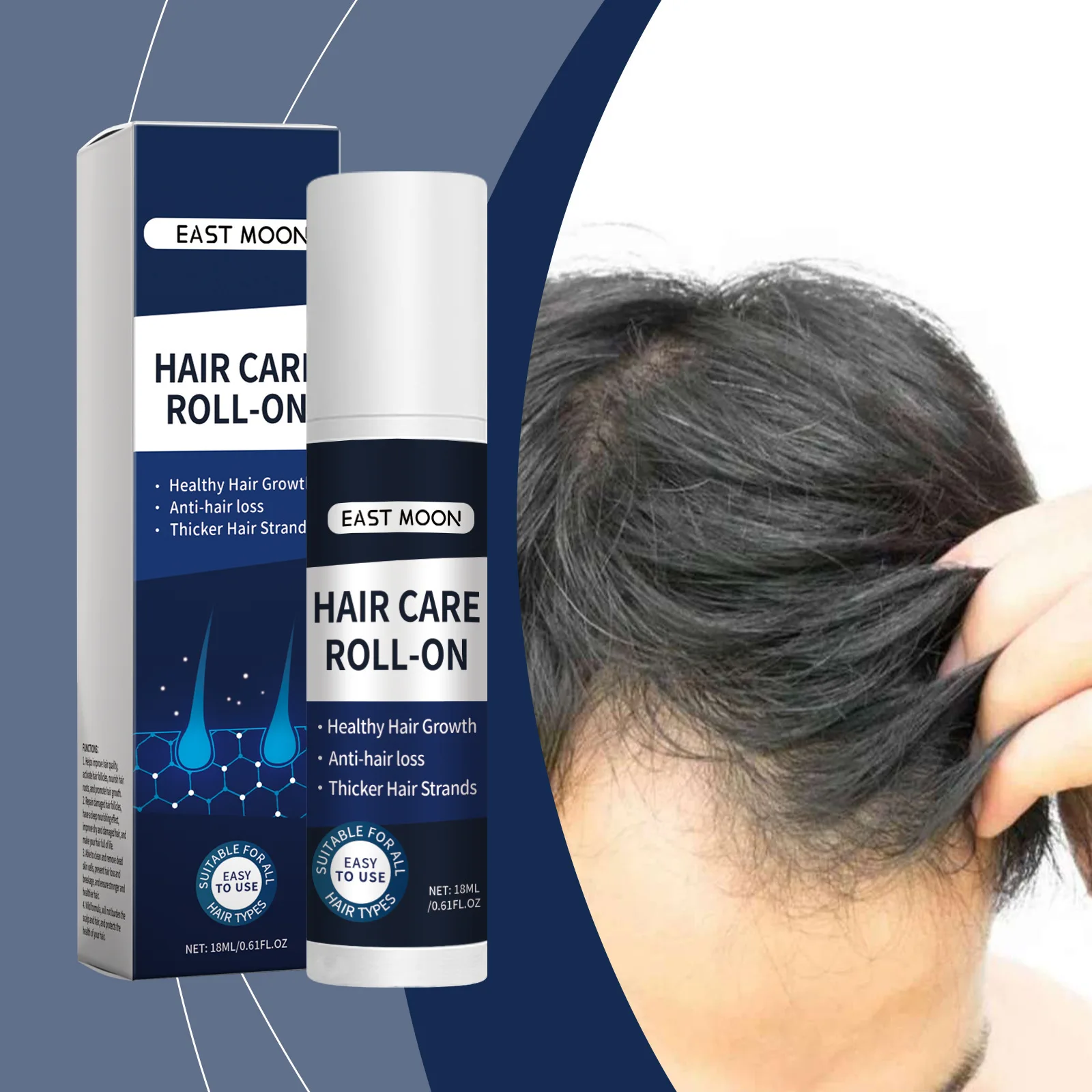 Hair Growth Essence Roller Improve Loss Repair Damaged Prevent Baldness Deep Nourish Scalp Massage Men Hair Care Essential Oils