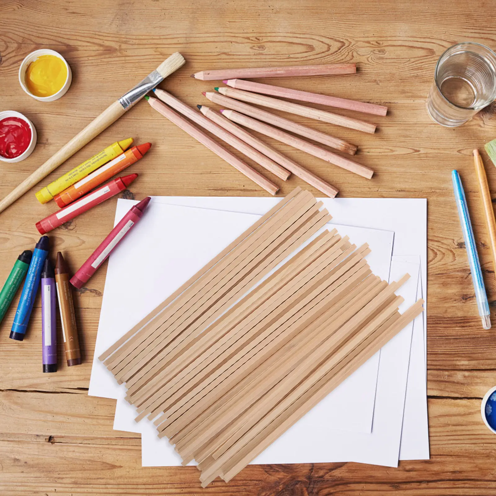 

Lightweight Basswood Squares Fine Grain Wood Strips for Handicrafts DIY Frames Ornament Construction Kits Supplies