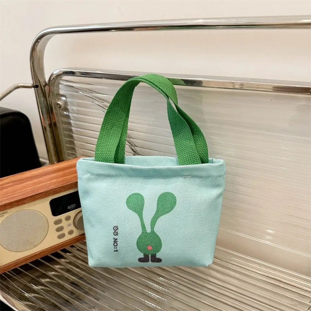 Cute Mini Canvas Bag Korean Style Small Bags Tote Bag Hand Snack Bag Change Earphone Storage Bags