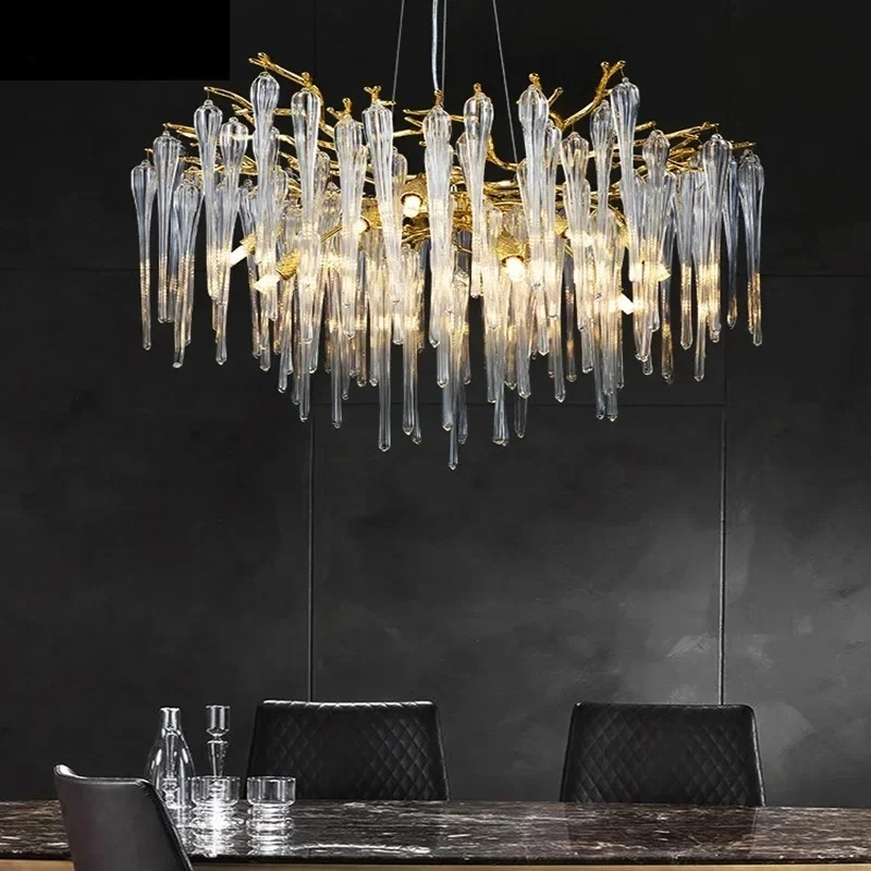 

Modern Artpad Chandelier Crystal Dining Room Nordic Column Crystal Chandelier Lighting for Living Room Home Decoraction Lustre