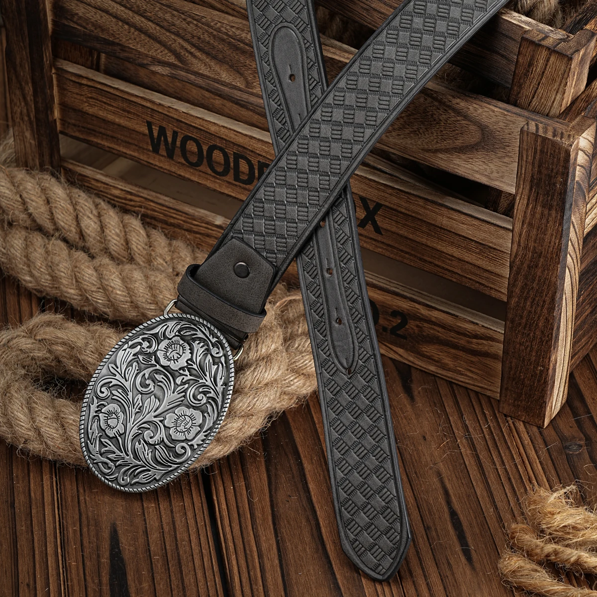 Ein lässiger Retro-Gürtel im Western-Stil für Herren und Damen! PU-Ledergürtel mit Metallschnalle, geeignet für den täglichen Arbeitsgebrauch – Detail 9