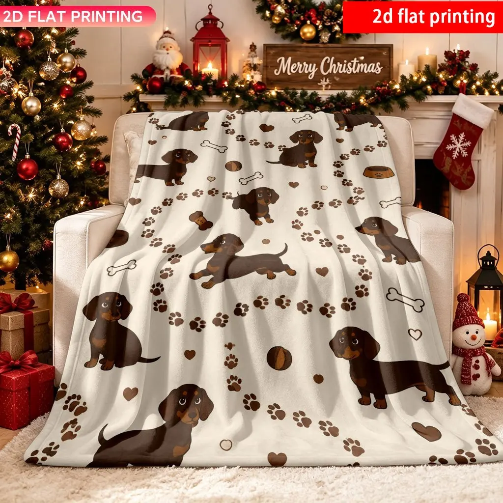 Pink Base St Patricks Stacked Highland Cow Flannel Blanket Warm Cozy Fleece Bed Cover For Bedroom Sofa Decoration