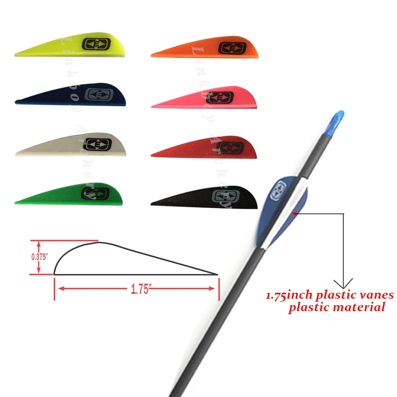 Archery Plastic Vanes for Recurve Bow, Arrow Feather, Hunting Shooting Accessories, 1.75 