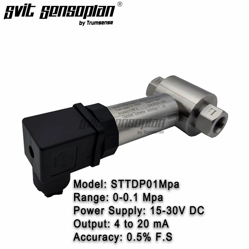 Trumsense 0 to 0.1 Mpa Differential Pressure Transmitter STTDP01Mpa 15 to 30V Power 4 to 20mA Output Pressure Transducer