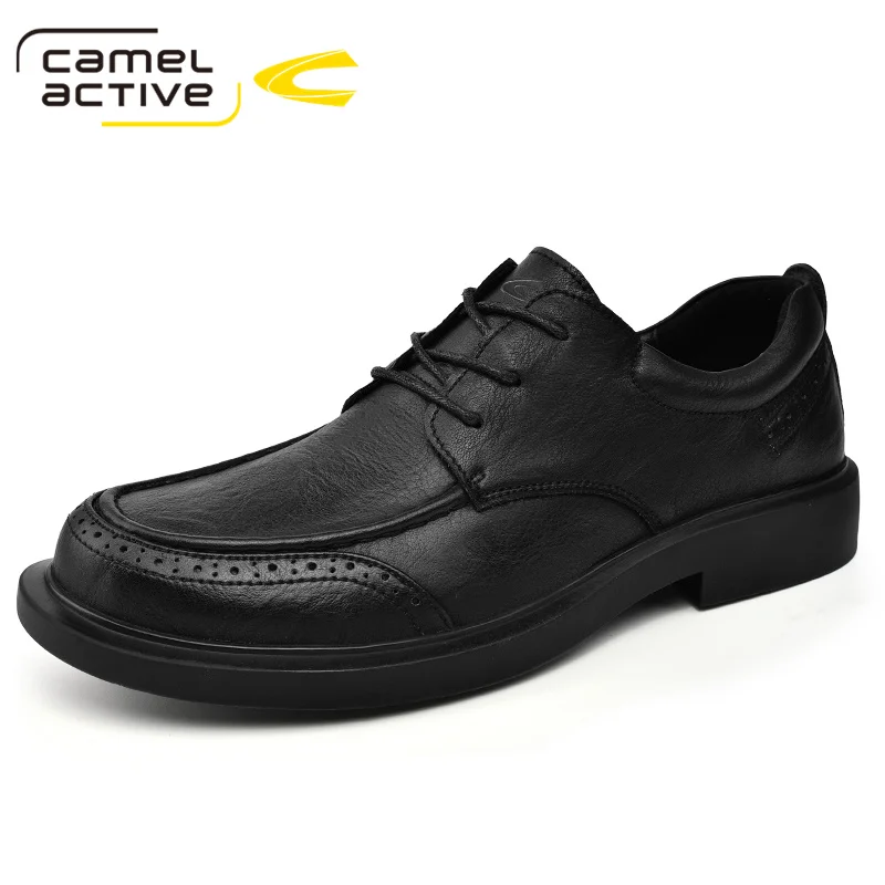 

Camel Active New Men's Casual Shoes PU Leather Spring/Autumn Outdoors Rubber Sole Lace-up Breathable Black Men Oxfords