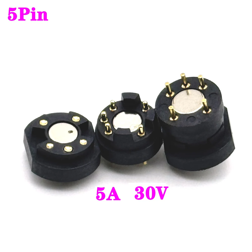 5 دبوس مقاوم للماء المغناطيسي بوجو دبوس موصل 5A 30 فولت ذكر أنثى الربيع تحميل كشتبان 5P تيار مستمر LED شحن سريع مقبس الطاقة