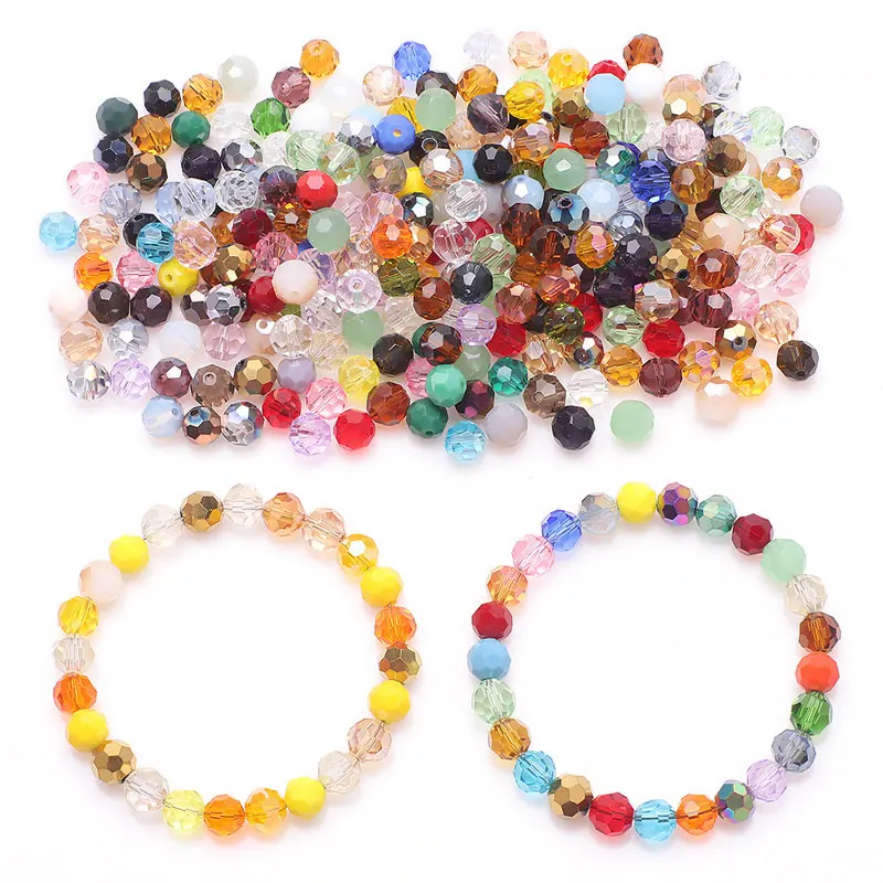 3/4/6/8mm Kristall Perlen Facettierte Glas Perle Für Schmuck Machen Perlen Liefert Spacer DIY Handwerk armbänder Halsketten Zubehör – Detail 3