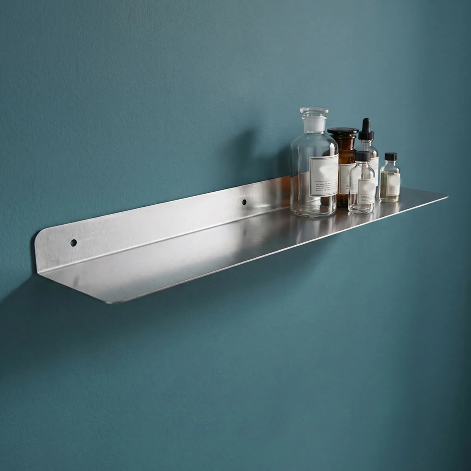 Floating Storage Rack Stainless Steel Wall Mounted Kitchen Heavy Duty Shelf Bathroom Organizer Planter Holder Silver
