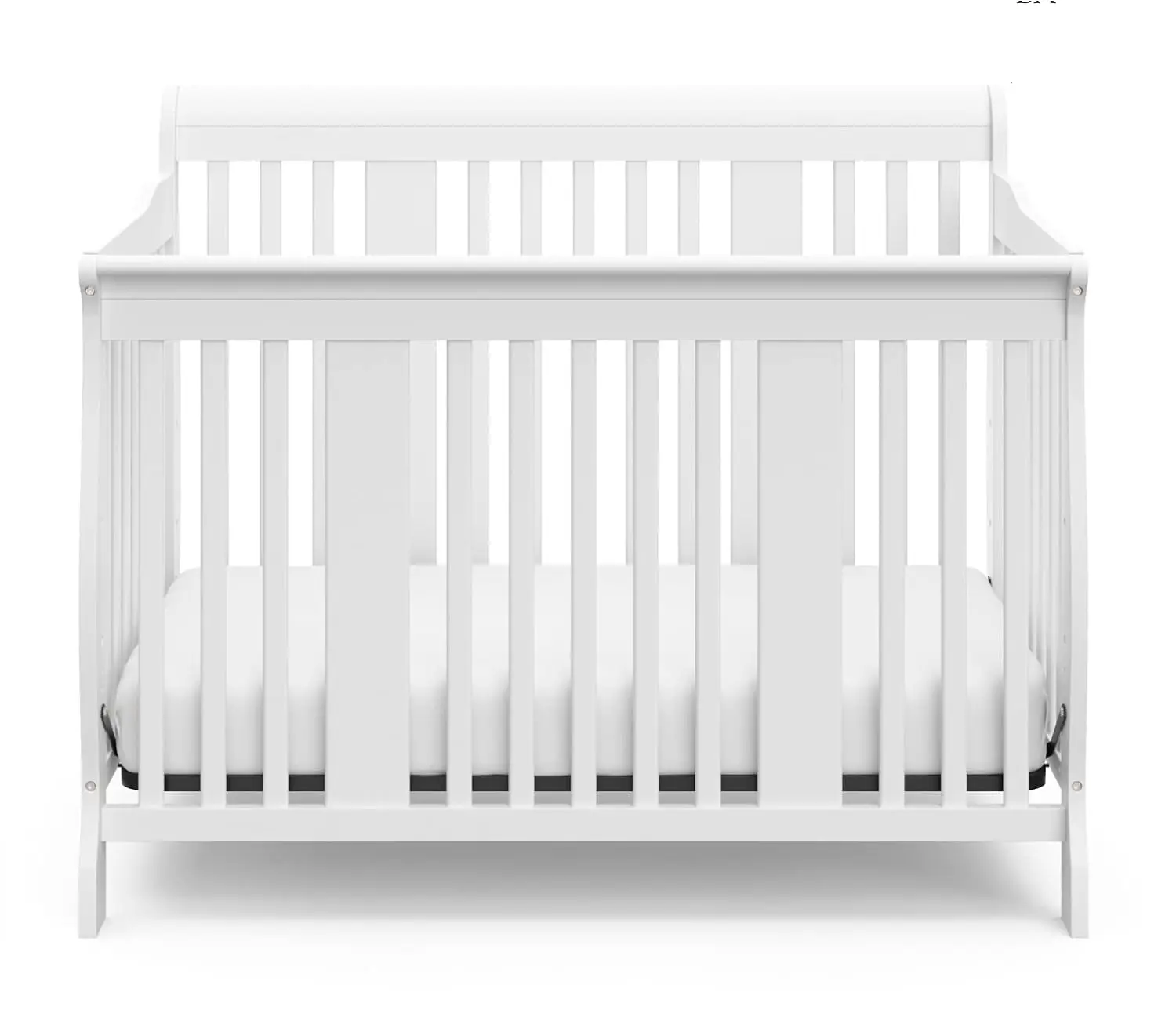 Stork Craft Ella berço conversível, branco, conversos fáceis para criança, cama de dia ou cama completa, 3 posições ajustáveis, 4 em 1