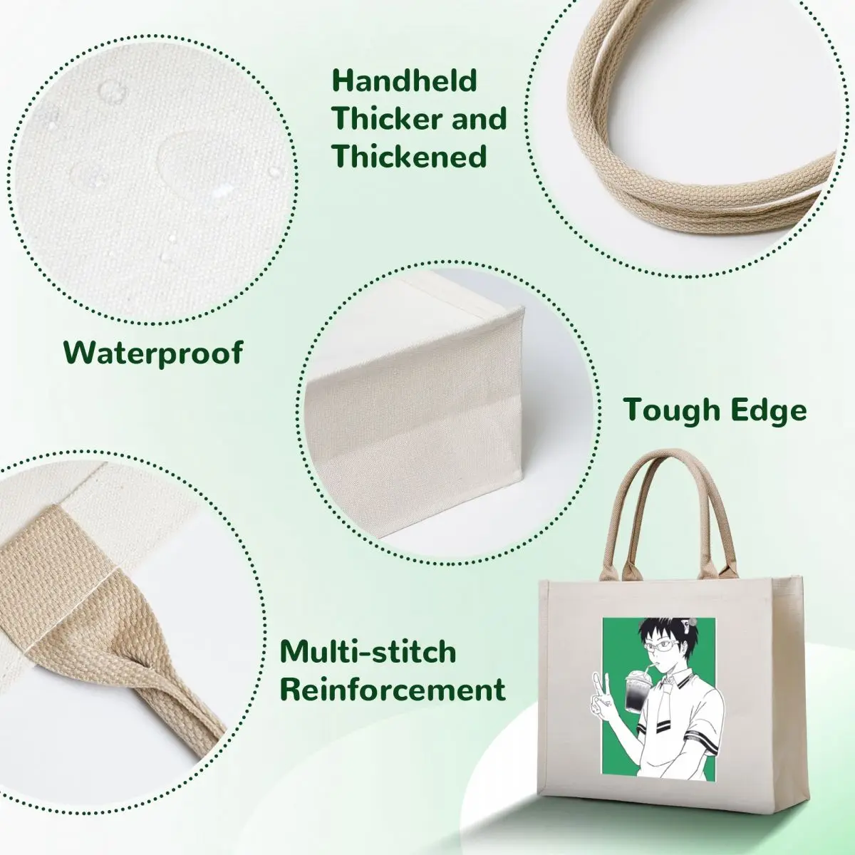 Saiki K Tote Bag Women's shopper Big bag women Candy bags great bag