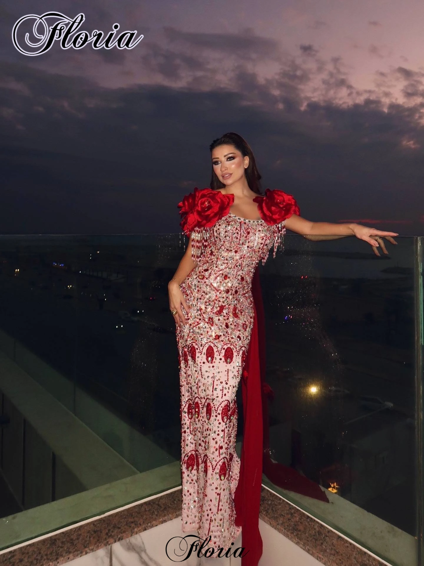 Full Heavy Handmade Celebrity Dresses Luxury Off Shoulder Crystals Evening Gowns For Women 2026 Vestidos De Noche Customized