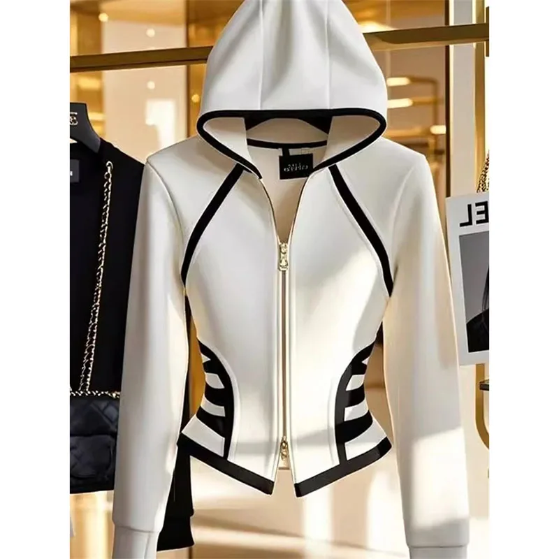 

Куртка-худи на молнии в корейском стиле, топ-кардиган, новинка 2026 года, женский спортивный костюм с капюшоном, осенне-зимняя куртка-пальто