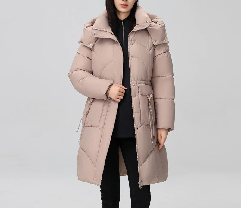 

2025 зимняя новая модная свободная модная хлопковая куртка со съемной шапкой для женщин, коллекция пальто средней длины с утолщенной талией