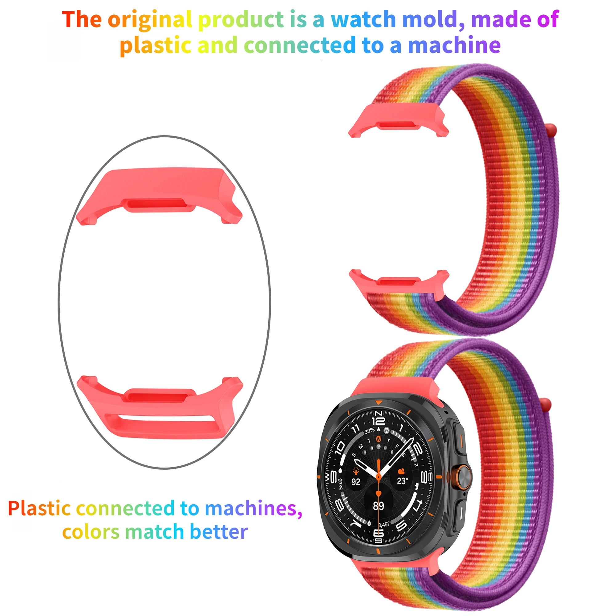 Cinturino ad anello in nylon per Samsung Galaxy Watch Ultra 47mm cinturino regolabile per cinturino Samsung Galaxy Ultra 2025 47mm