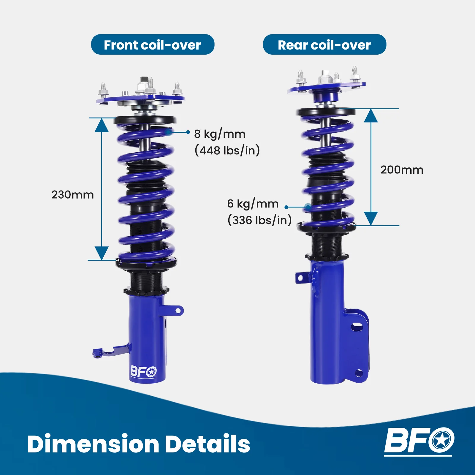 Coilovers Shocks Springs Kit For Toyota Corolla 88-99 E90 E100 E110 AE92 AE101 - view 2