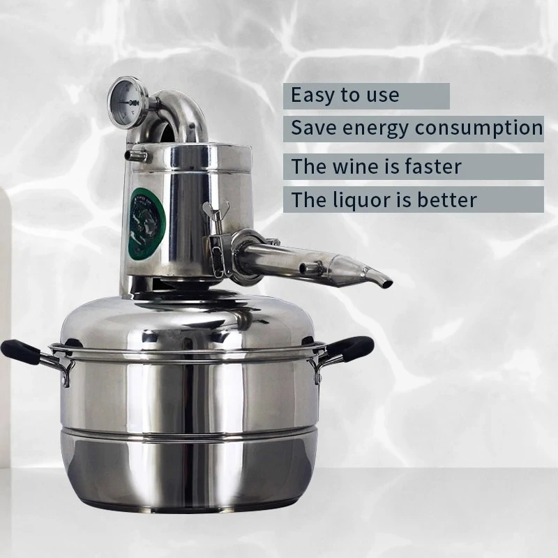 10LHome Brewing Equipment Small White Spirits Distiller Distilling Hydrosol Roast Self - Brewed Fruit Wine Soju Complete Brandy
