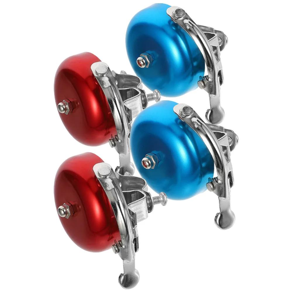 

4pcs Bicycle Bell Aluminum Alloy Loud Clear Sound Suitable Mountain Road Folding Bikes Blue Red Each Durable Protective