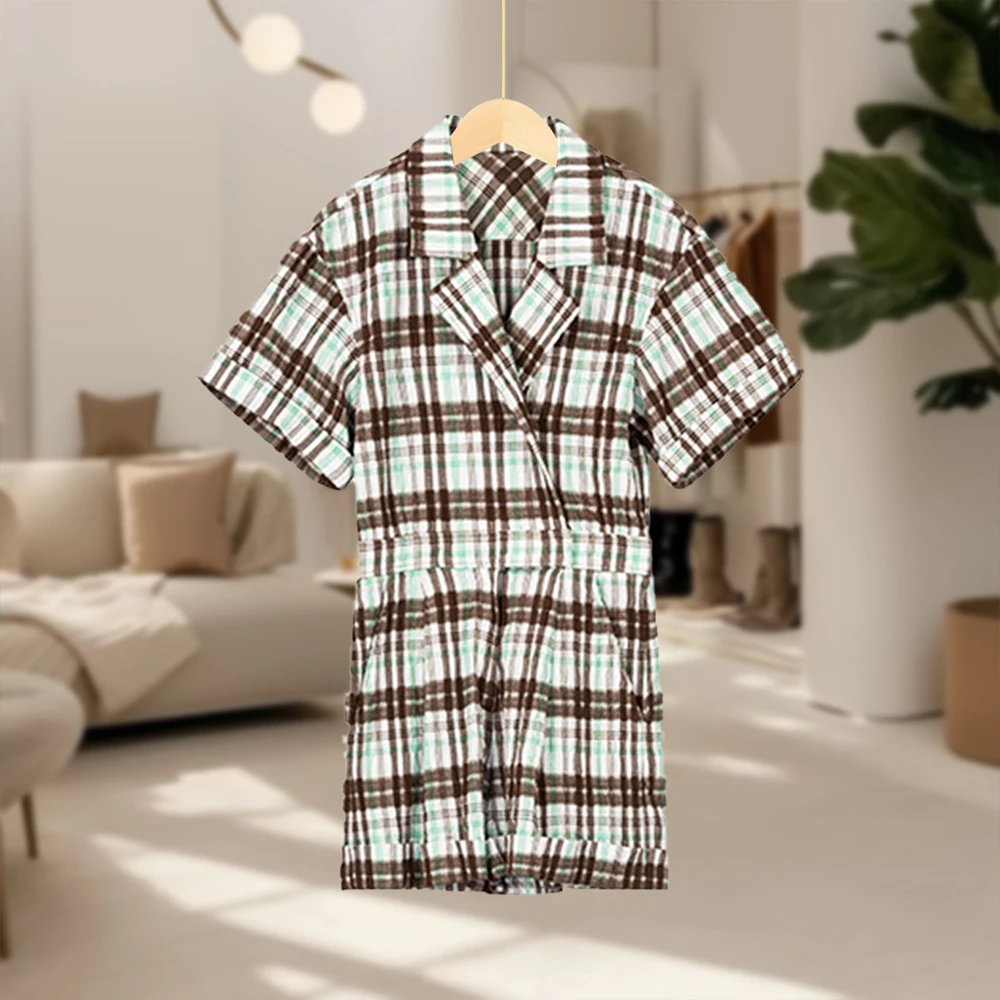 

Повседневный свободный женский комбинезон с высокой талией BJ2502, модный, удобный, с прямыми штанинами, из тонкого полиэстера, укороченный